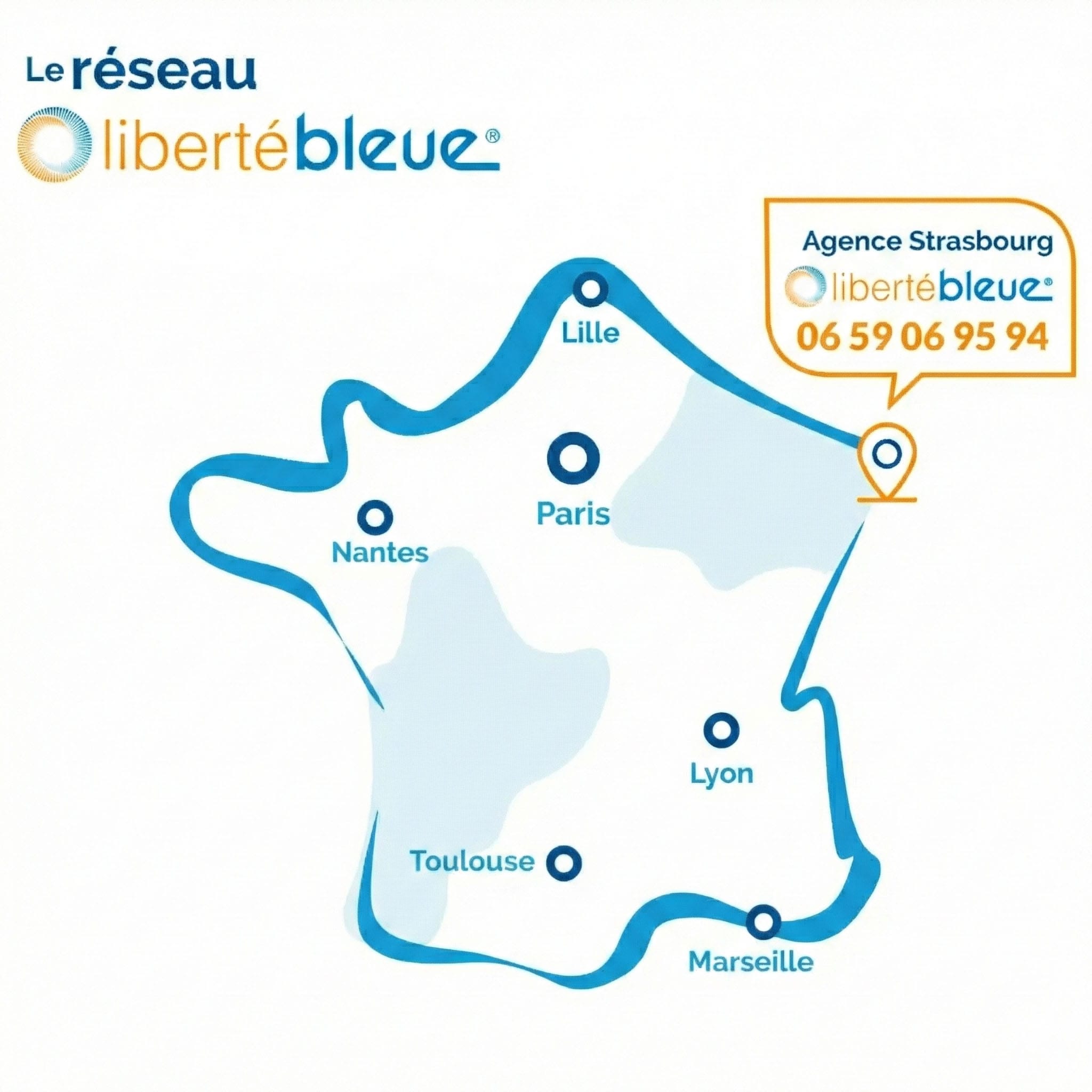 Carte de localisation de l'agence Liberté Bleue